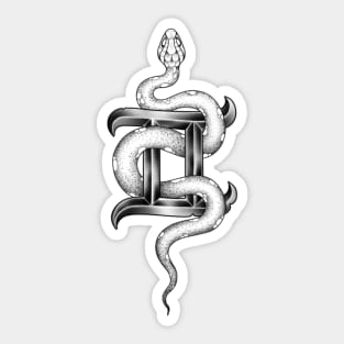 Gemini sign with snake Sticker